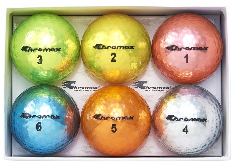 Chromax Metallic M5 Colored Mixed Golf Balls (Pack of 6), Assorted - Image 1